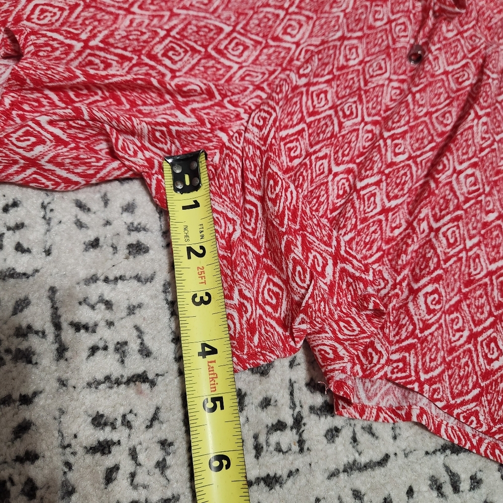 Maurice’s Shorts Flowy Drawstring Geometric Red White Design Comfy Rayon M - Picture 9 of 11
